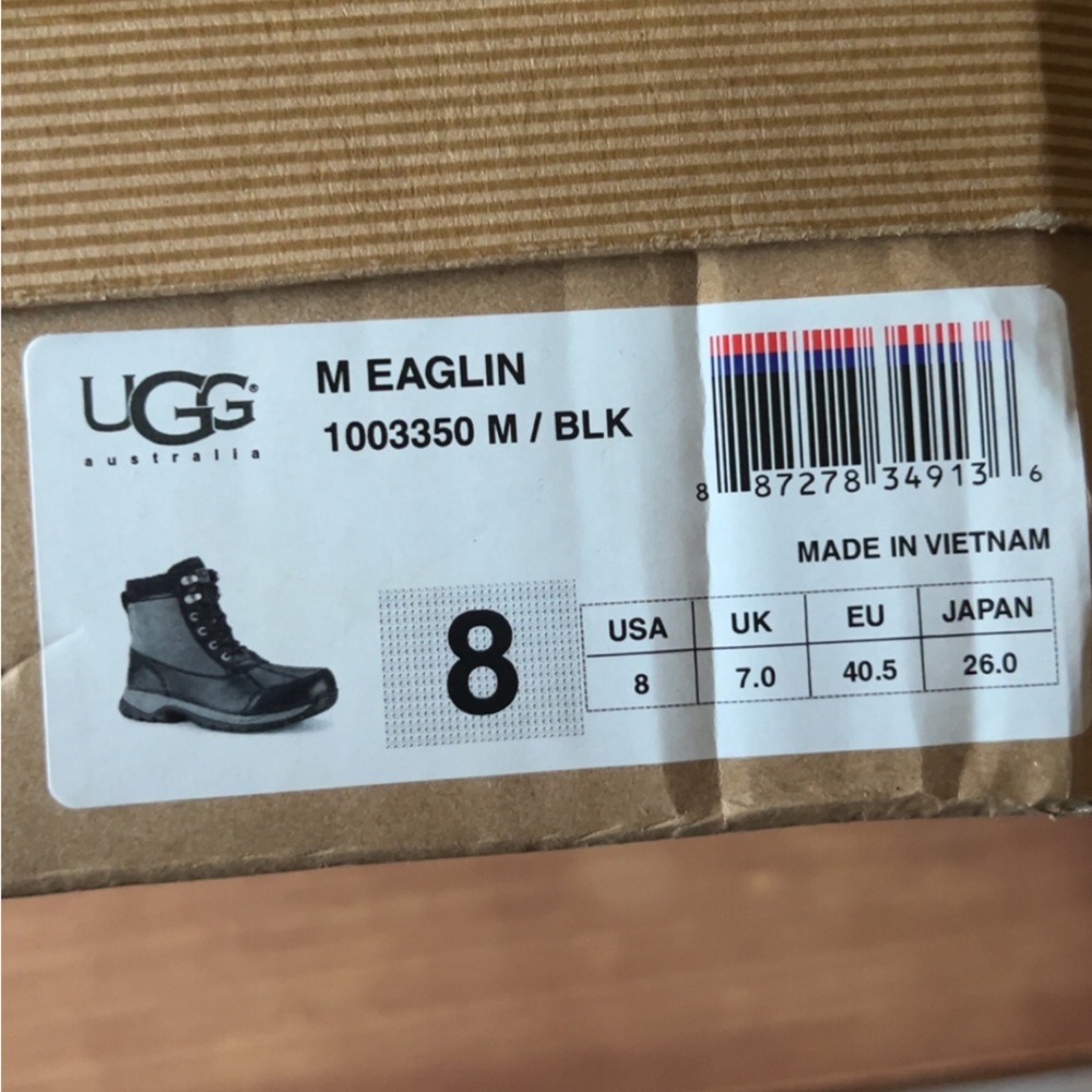 UGG Australia Eaglin Stout Black Men's Boots- BLK & Gray - Picture 14 of 14